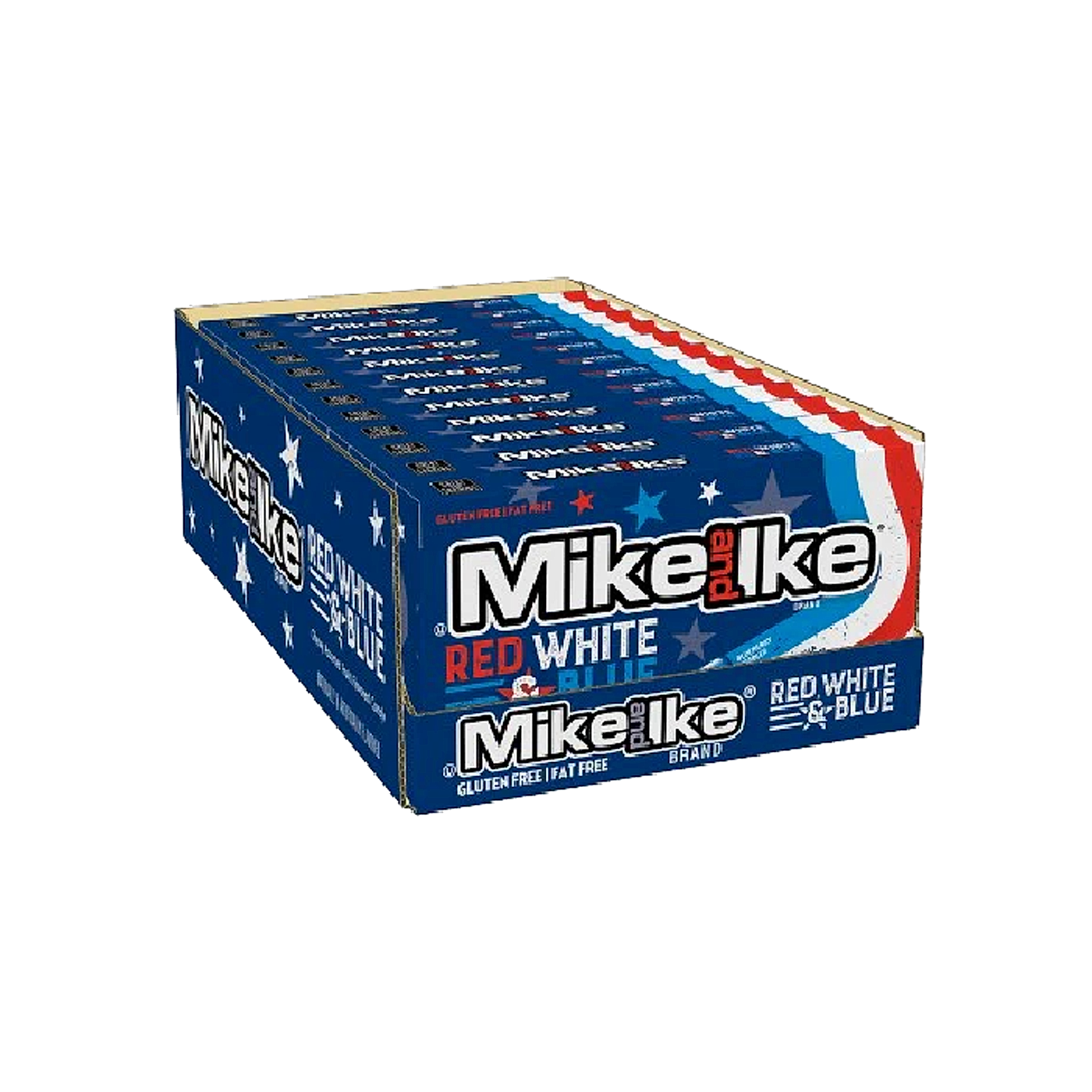 Mike and Ike Flavoured Candy Theater Box - Red White Blue - 120g - 12ct