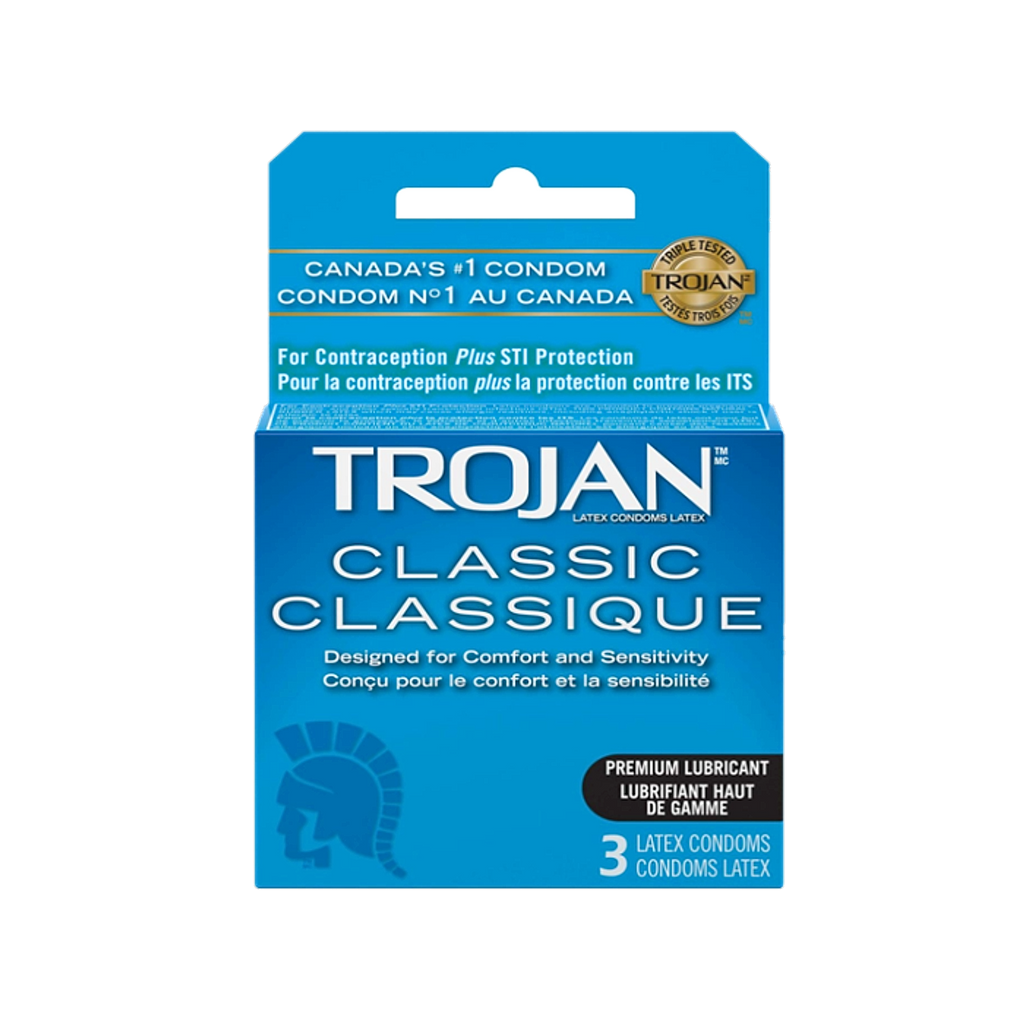 TROJAN - Classic Lubricated Latex Condoms - 6ct/3ea'