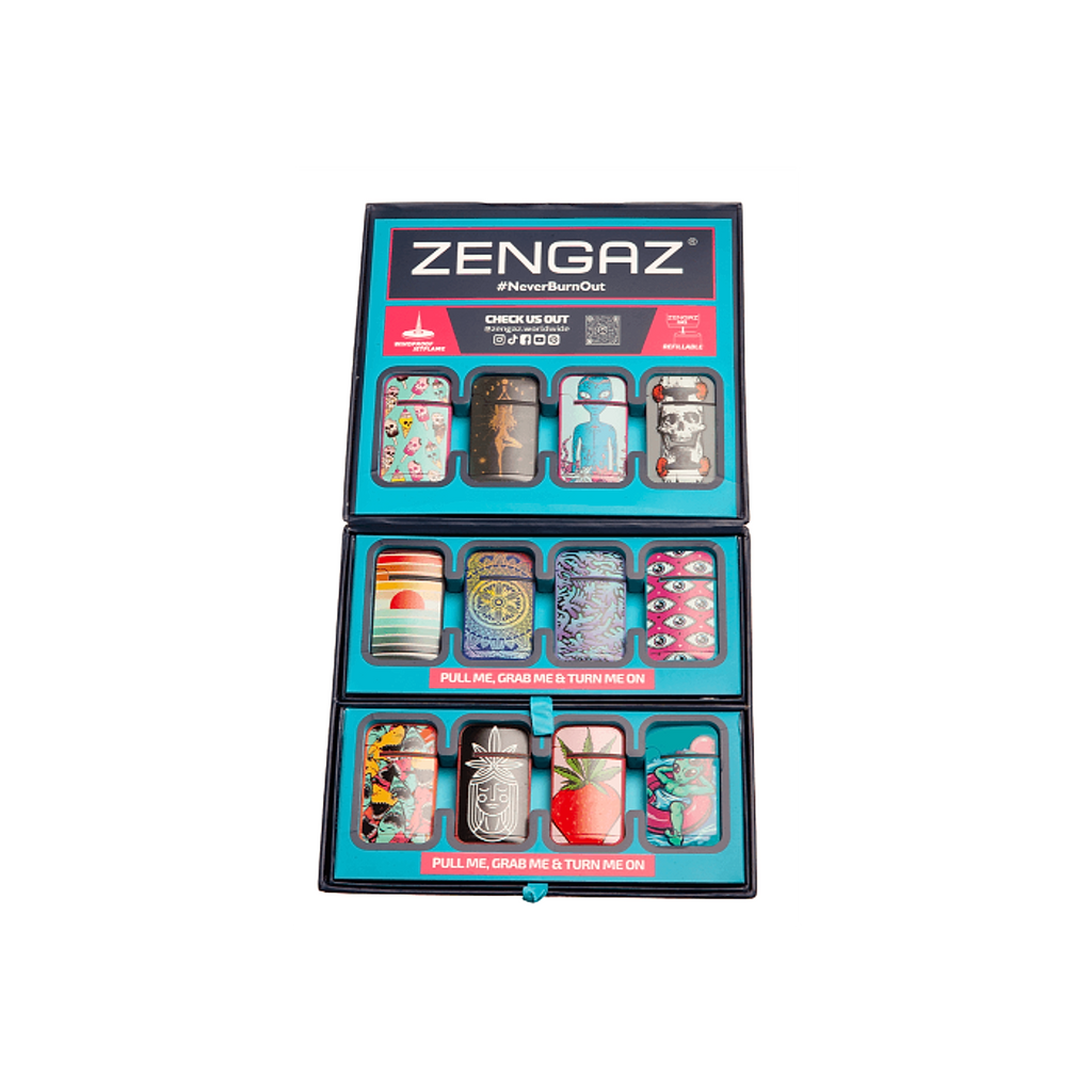 Zengaz Wing (ZL-13) Jet Rubberized Cube Lighters - 48ct