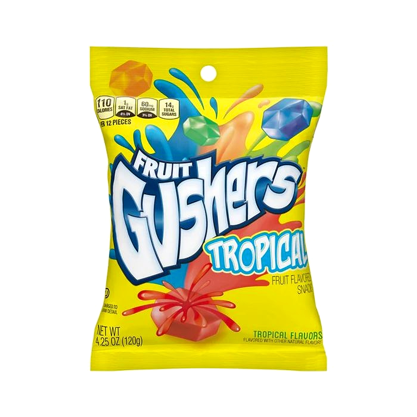 Gushers Candy Peg Bag- Tropical - 120g -8ct
