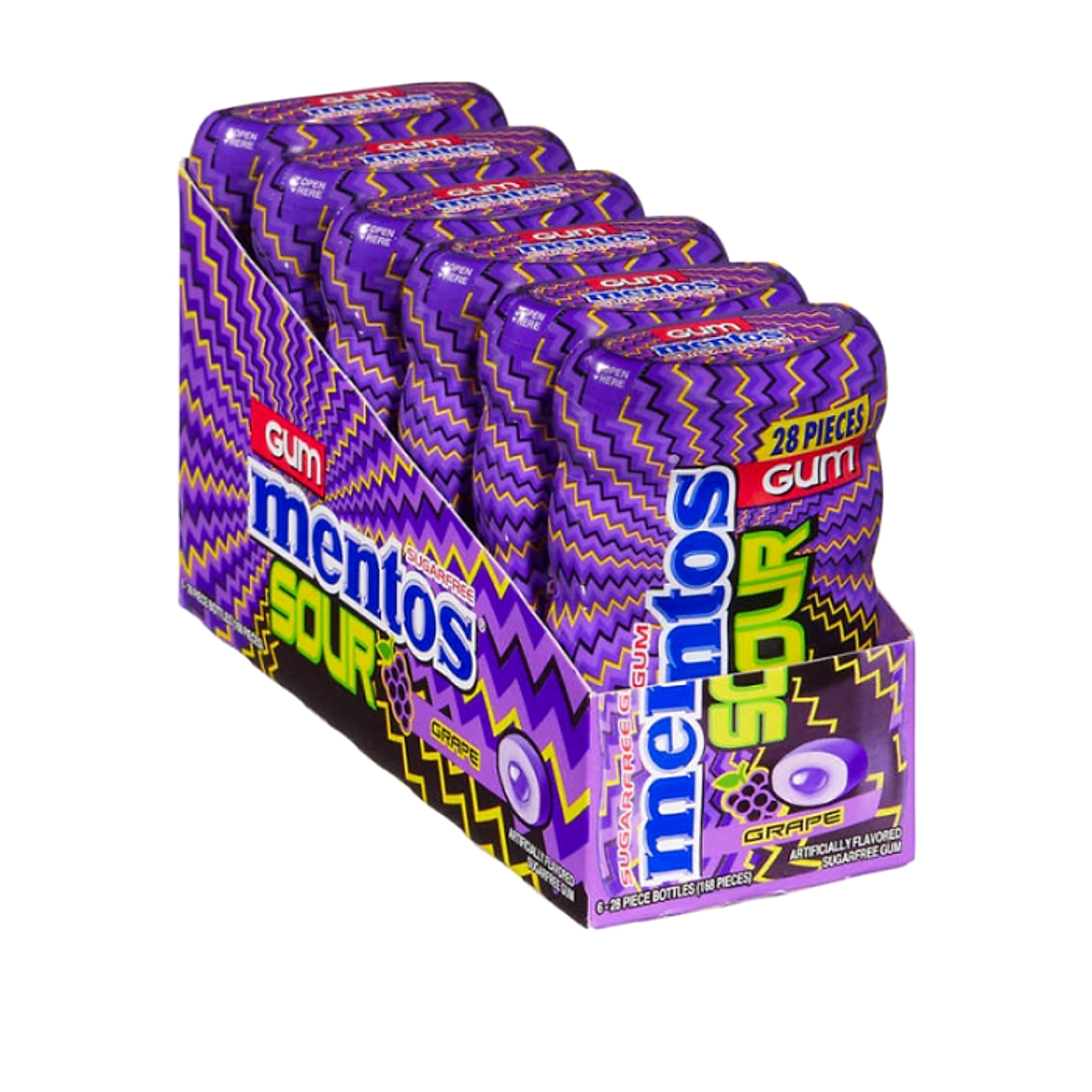 Mentos Sour Gum - Sour Grape - 6ct