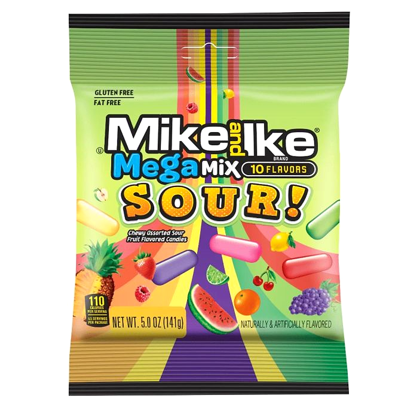 Mike and Ike Mega Mix Sour Candy Peg Bag 142g - 12ct