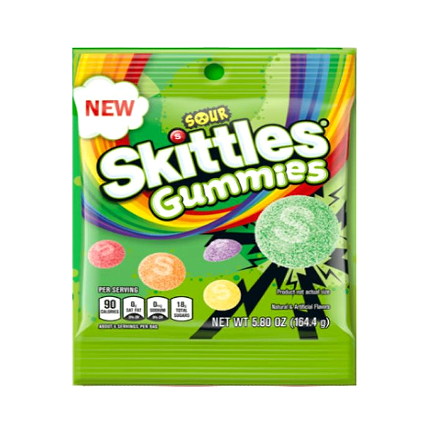 Skittles Gummies Peg Bag- Sour - 165g -12ct