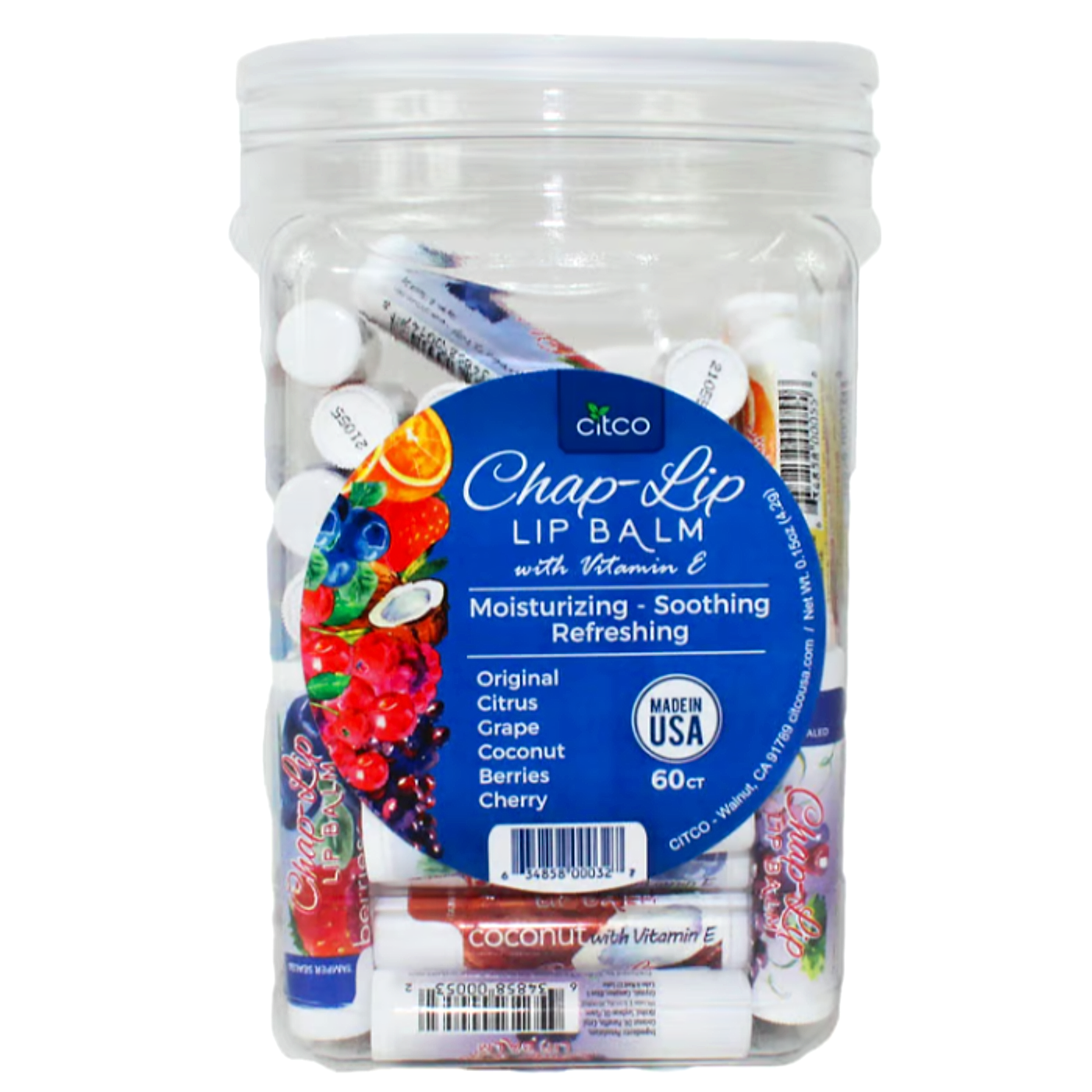 Citco Chap-Lip Lip Balm Jar - 60ct