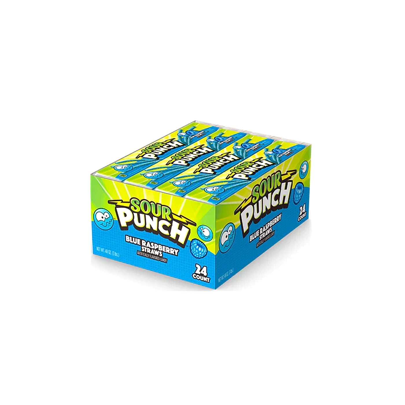 Sour Punch Straws - Blue Raspberry - 24ct