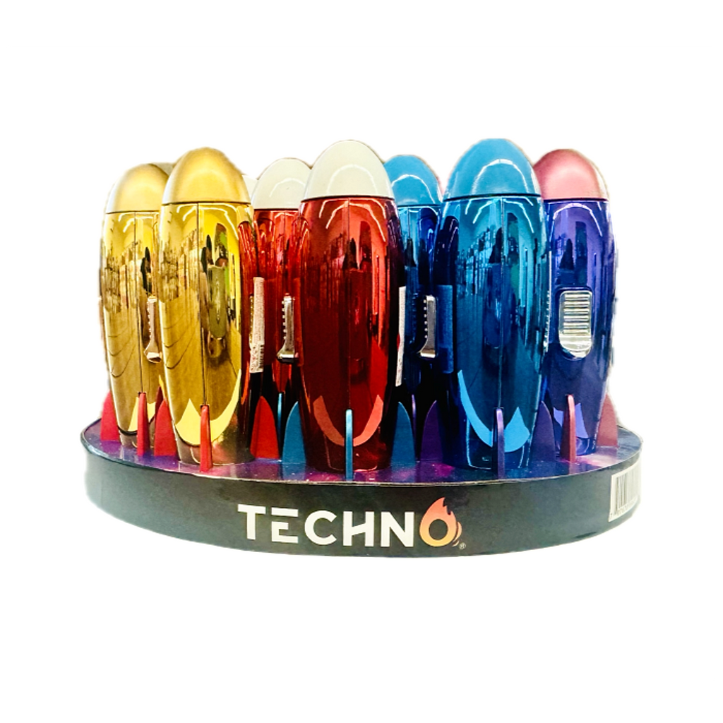 Techno Space Ship Torch Lighter - 12ct