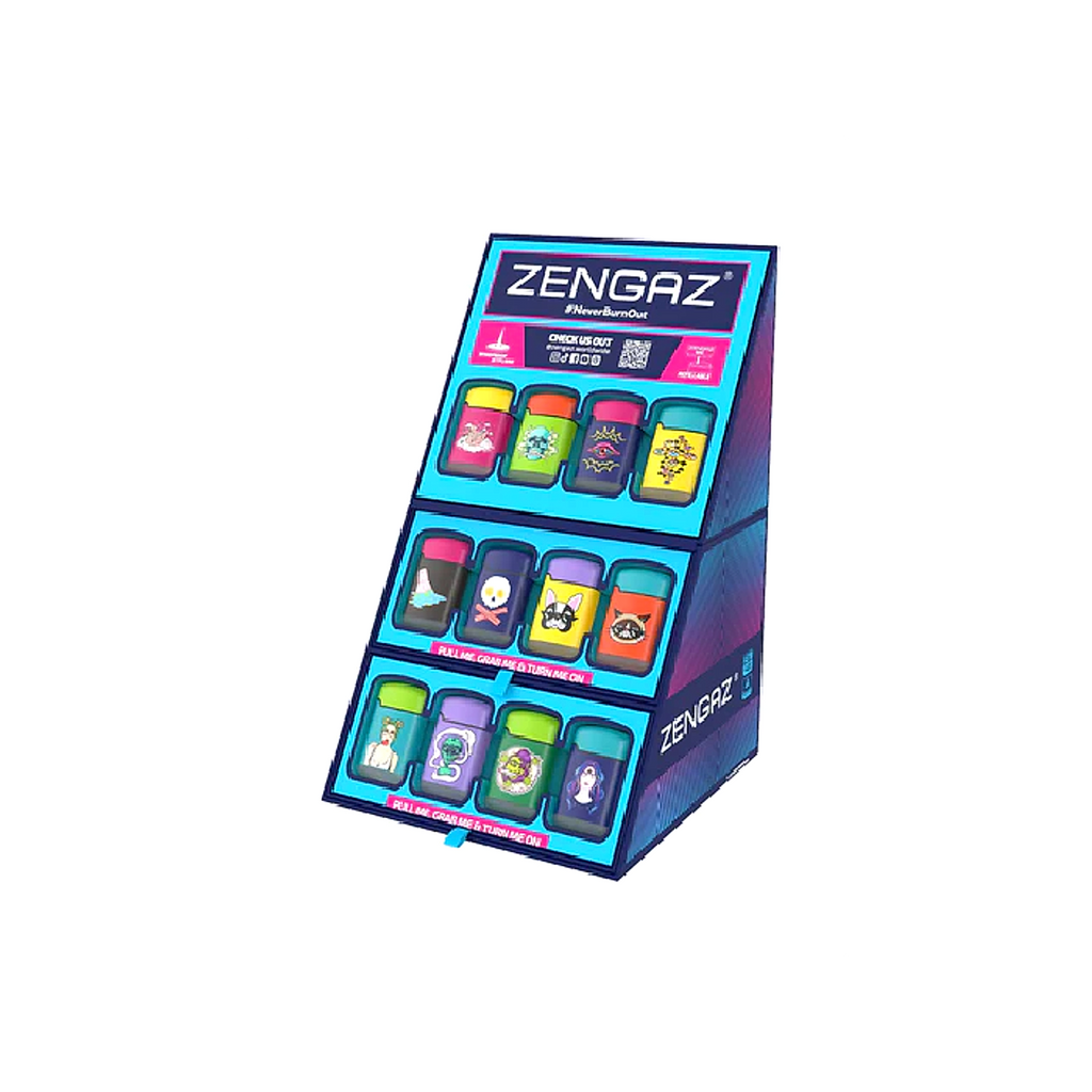 Zengaz Mega (ZL-12) Series 5 Jet Rubberized Cube Lighters - 48ct
