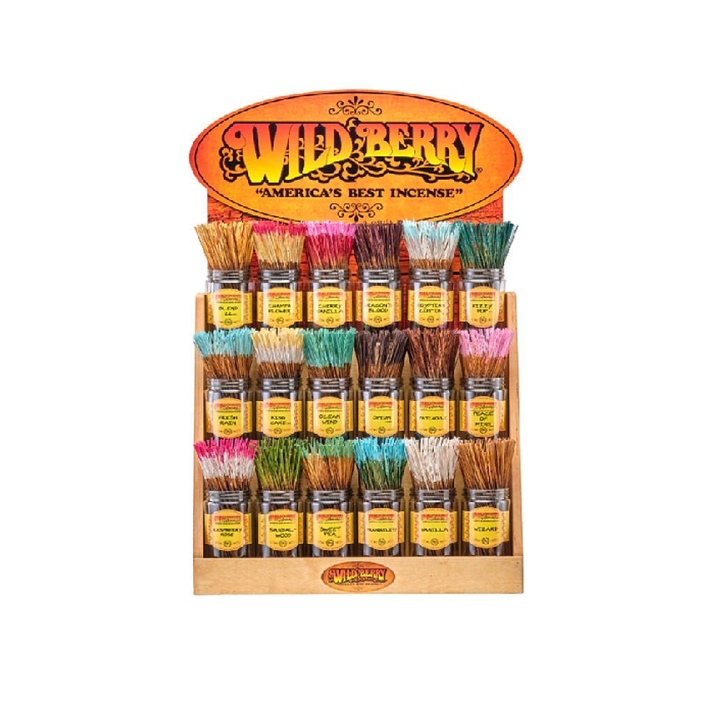 Wild Berry 11" Incense Stick Display- 18 Jars