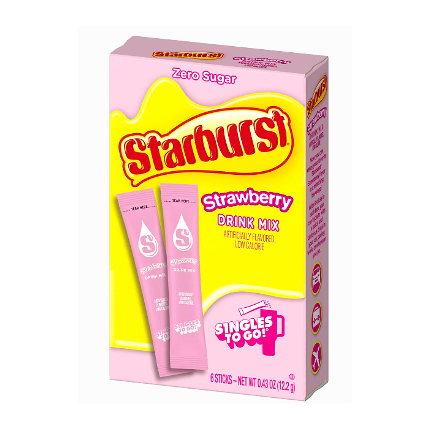 Starburst Zero Sugar Drink Mix- Strawberry - 6ct/6pk