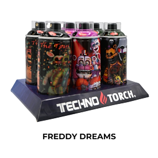 5" Techno Small Spray Can Torch Lighters - Freddy Dreams - 6ct