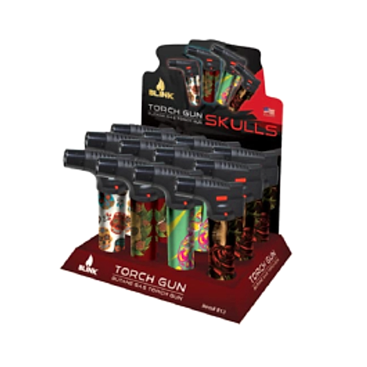 Blink Torch Gun - Skulls- 12ct