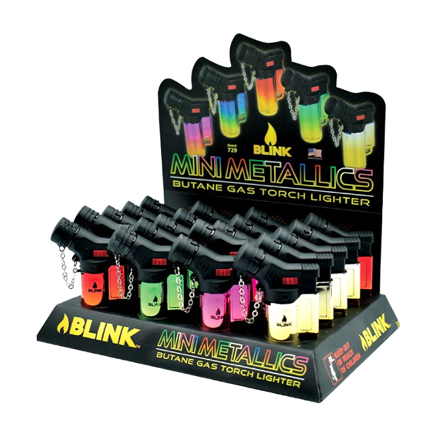 Blink Torch Lighter- Mini Metallecs- 20ct