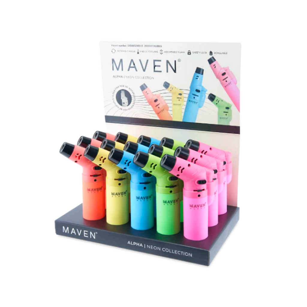 Maven Alpha Neon Collection Lighter- 15ct