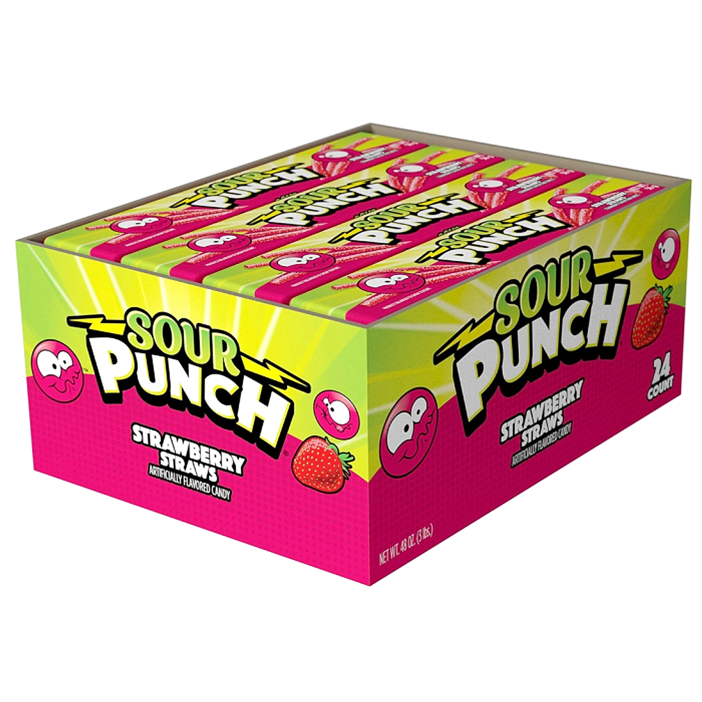 Sour Punch Straws - Strawberry - 24ct