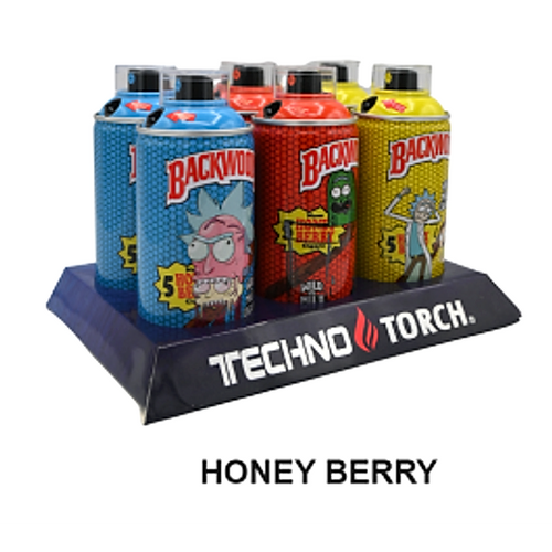 5" Techno Small Spray Can Torch Lighters - BW Honey Berry - 6ct