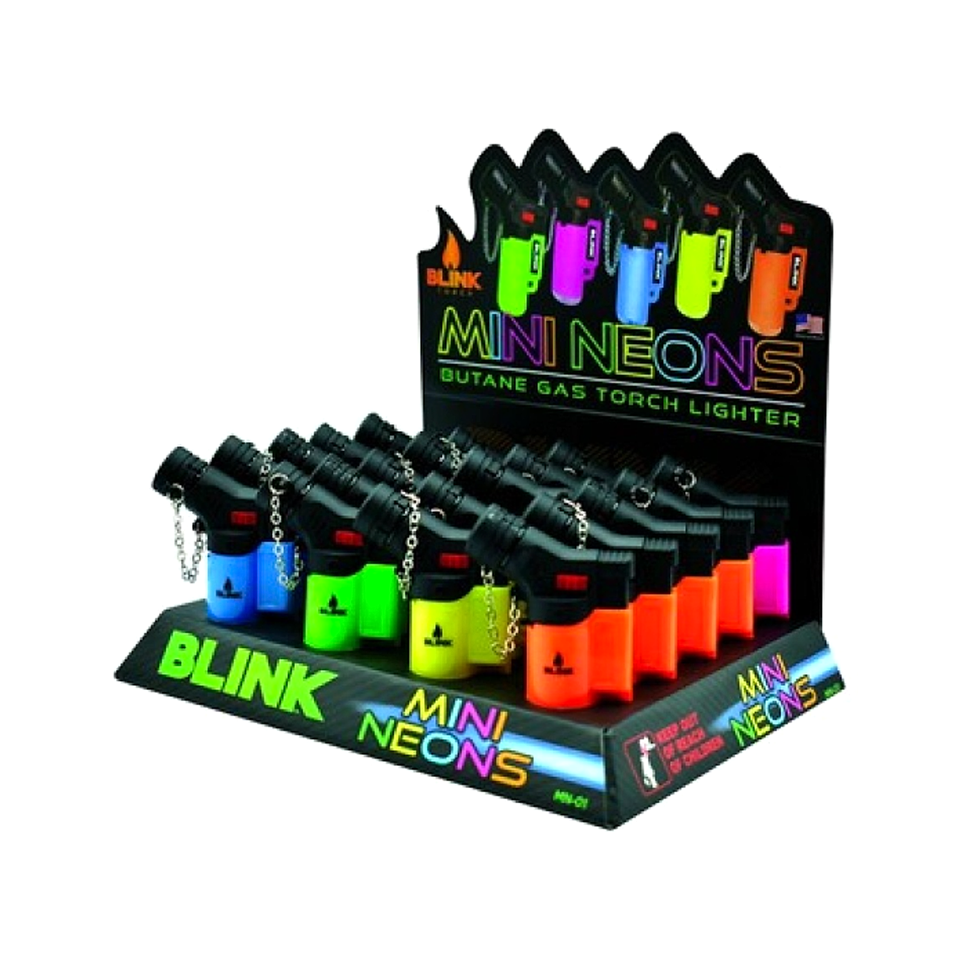 Blink Torch Lighter- Mini Neons- 20ct