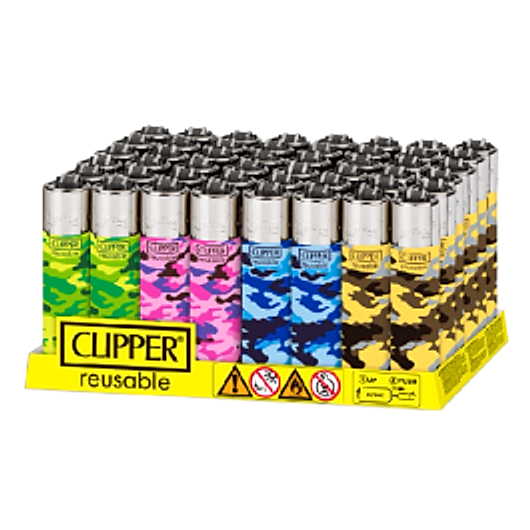 Clipper Camo Lighters- 48ct