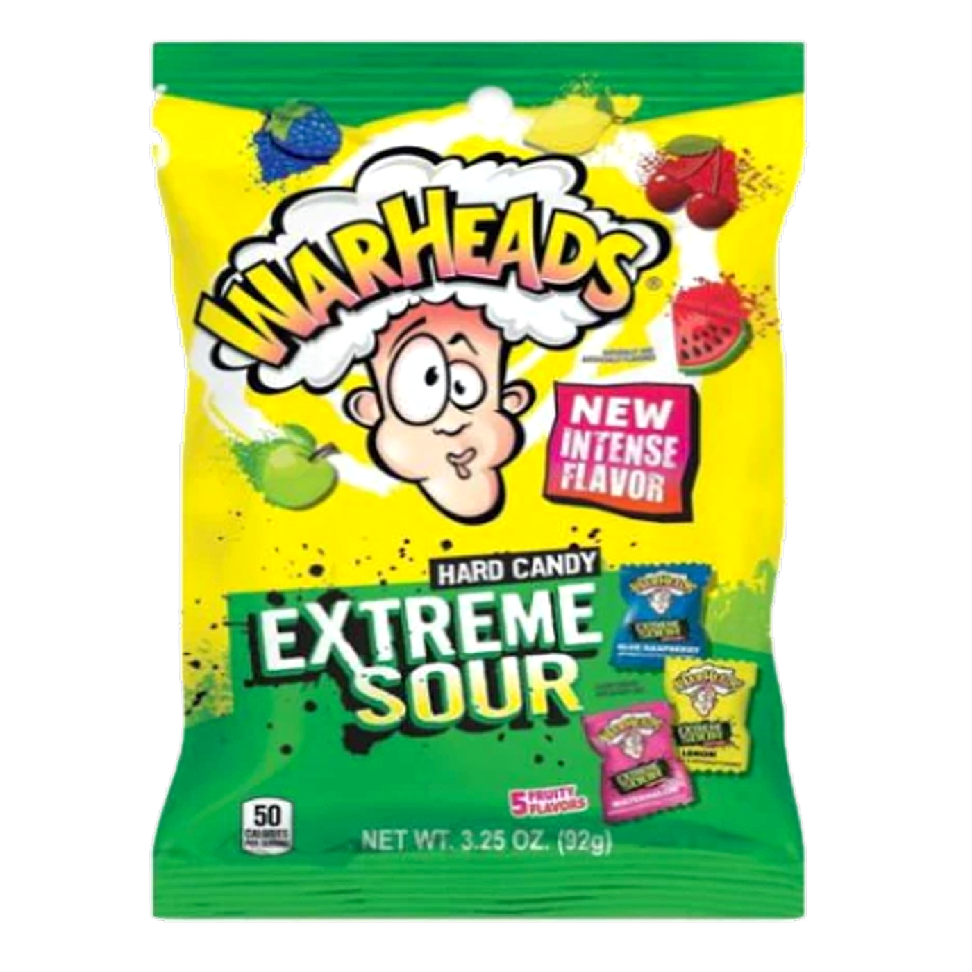 Warheads Extreme Sour Peg Bags - 93g -12ct