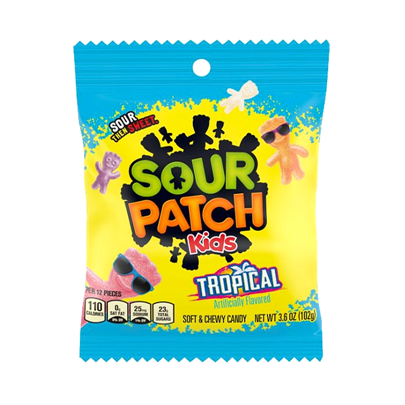 Sour Patch Kids Peg Bags - Tropical - 103g -12ct