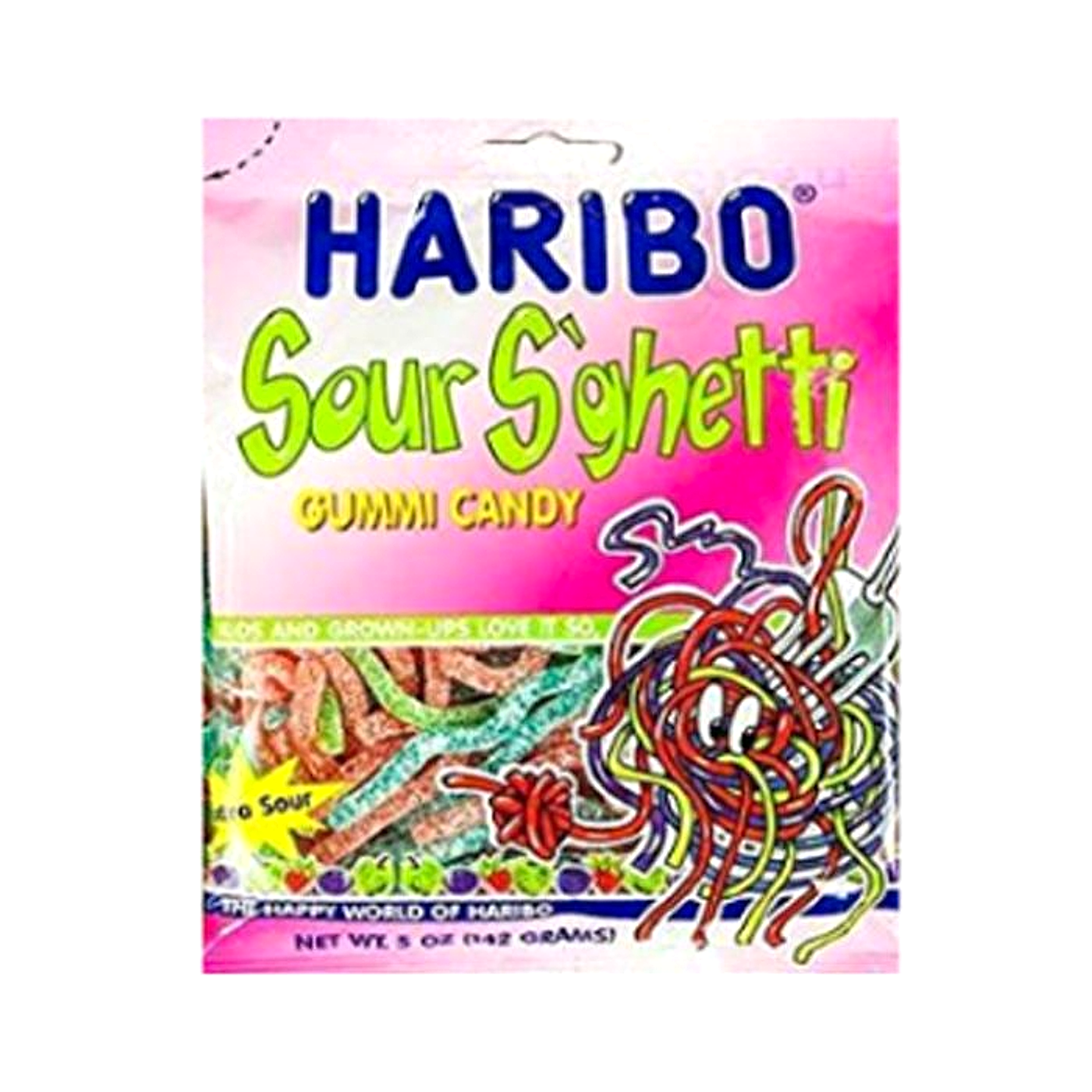 Haribo Gummi Candy - Sour S'ghetti - 142g -12ct