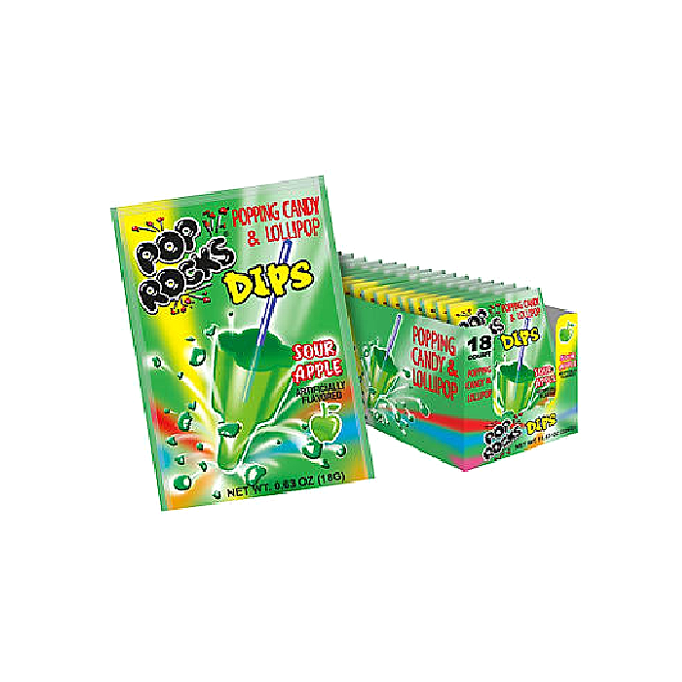 Pop Rocks Dips - Sour Apple - 18g -8ct