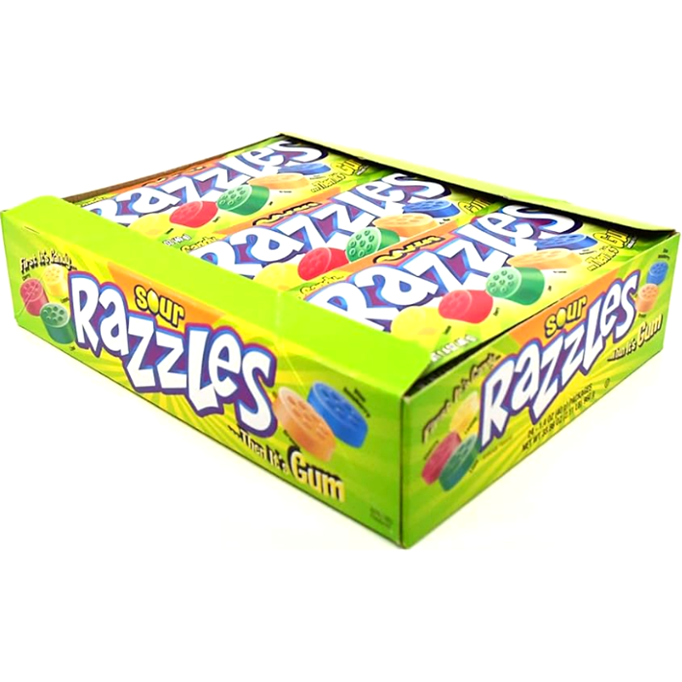 Razzles Sour Gum - Sour - 24ct