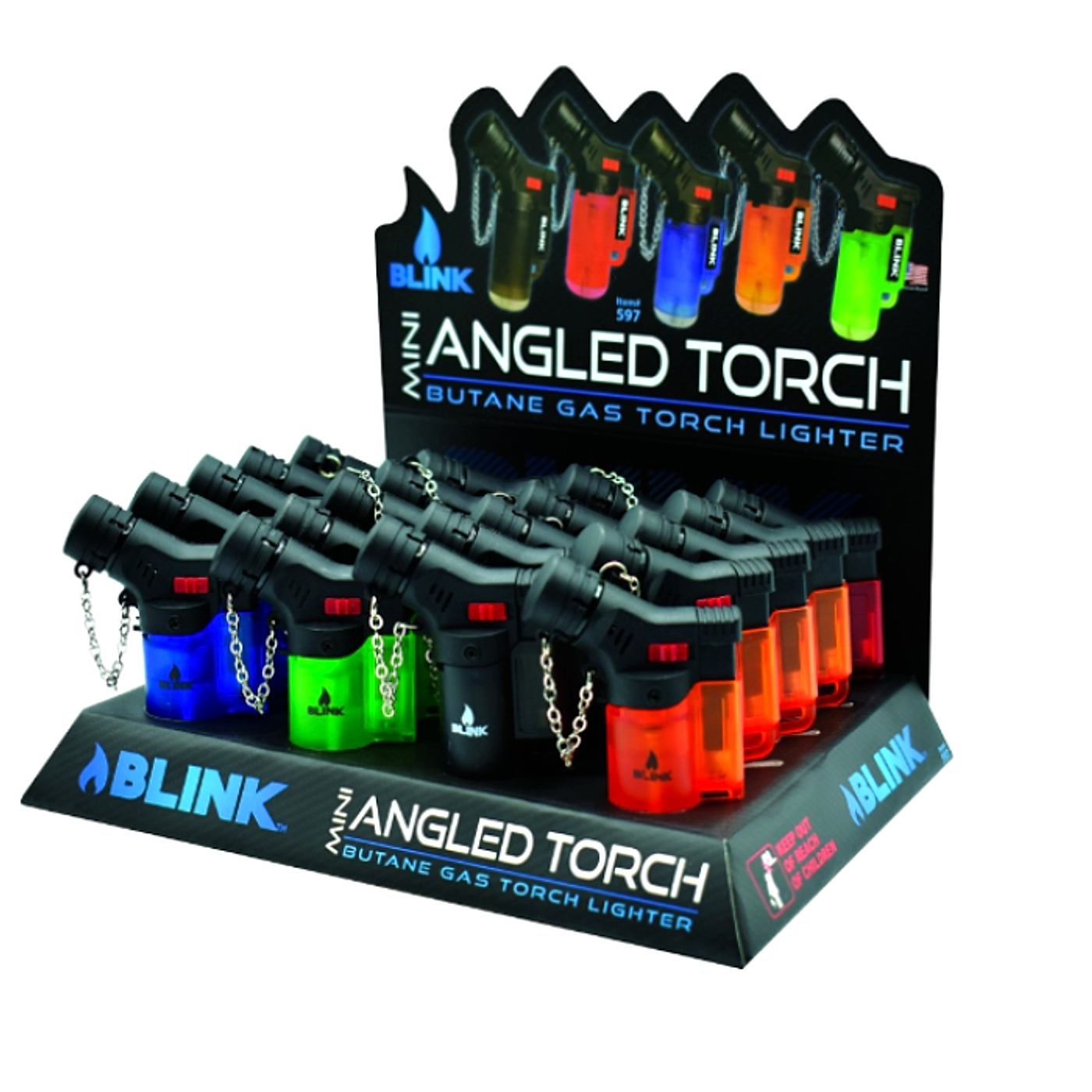 Blink Torch Lighter- Mini Angled Torch- 20ct