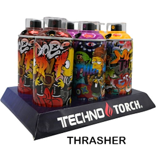 5" Techno Small Spray Can Torch Lighters - Thrasher - 6ct
