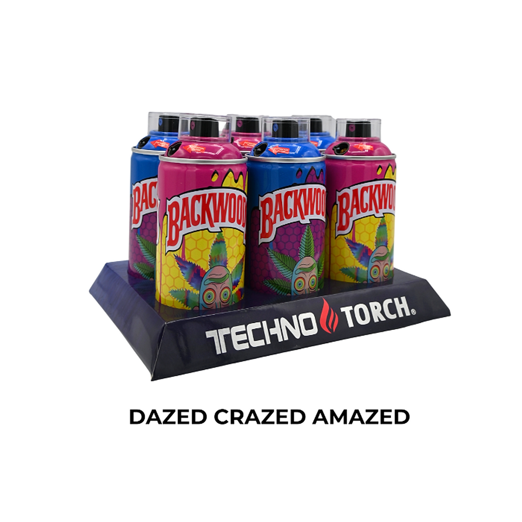 5" Techno Small Spray Can Torch Lighters - Dazed Crazed Amazed- 6ct