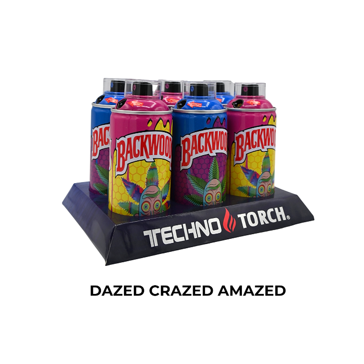 5" Techno Small Spray Can Torch Lighters - Dazed Crazed Amazed- 6ct