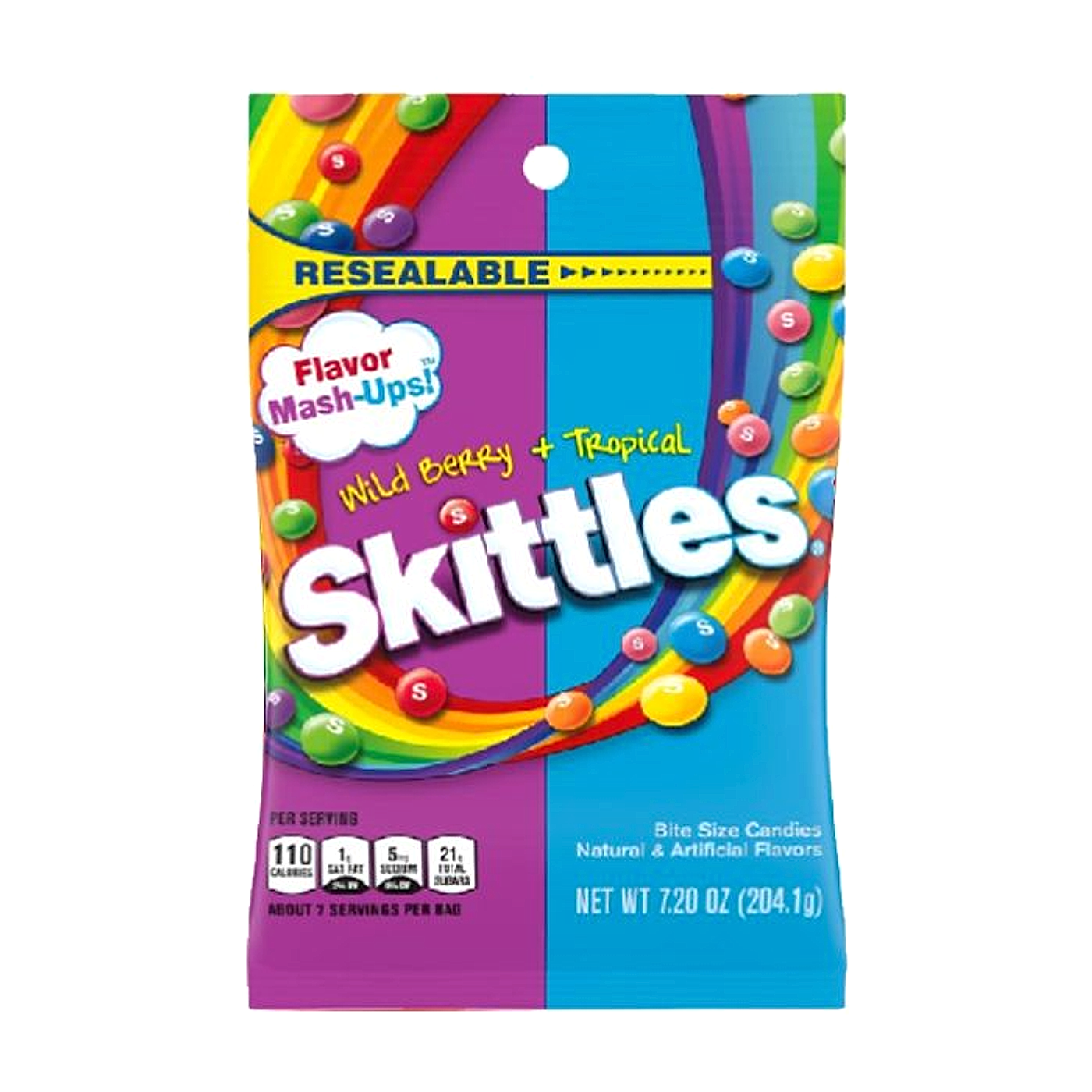 Skittles Candy Peg Bags - Wild Berry + Tropical - 205g -12ct