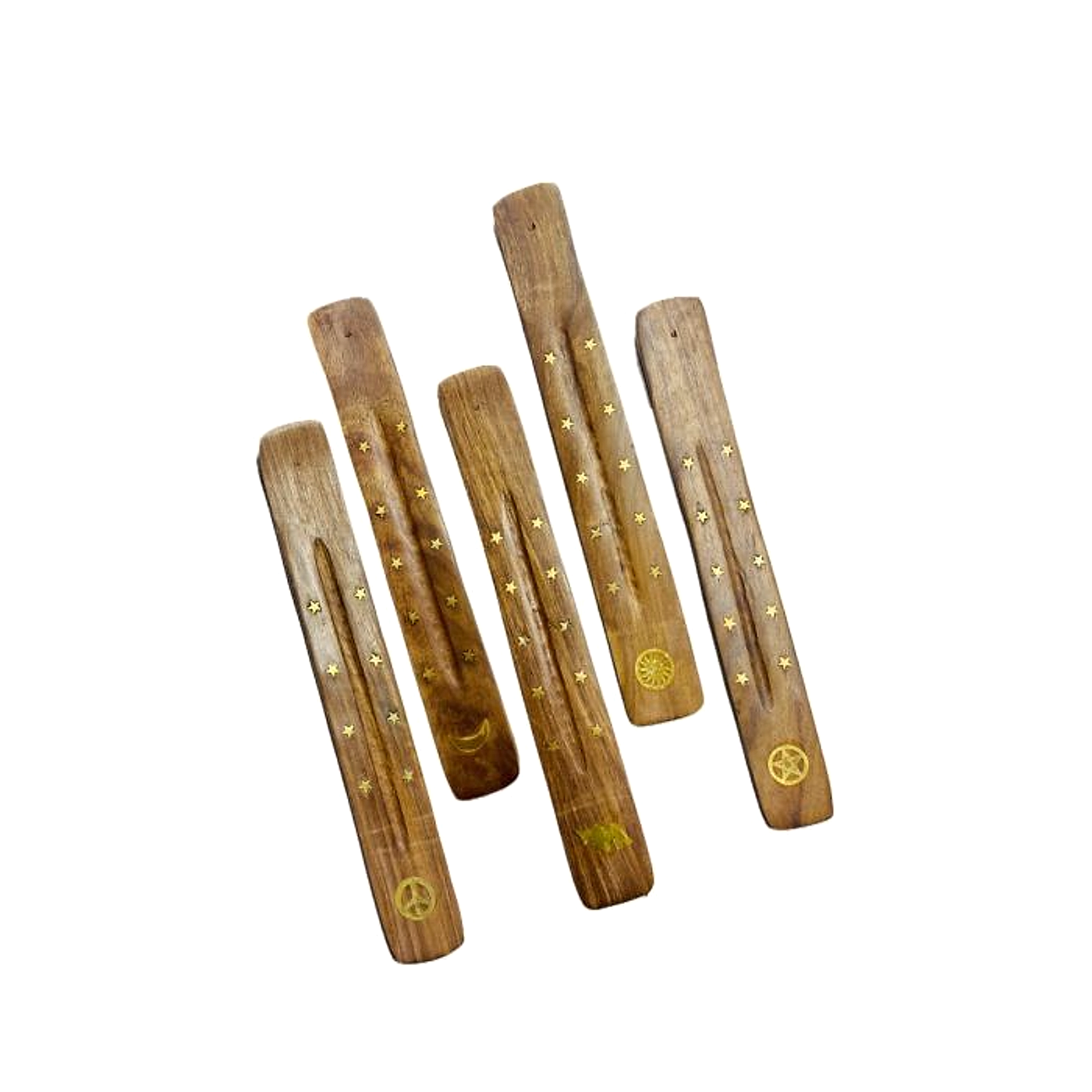 Incense Stick Joss Stick Flat Burn Holder Ash Catcher Wooden - 5pc