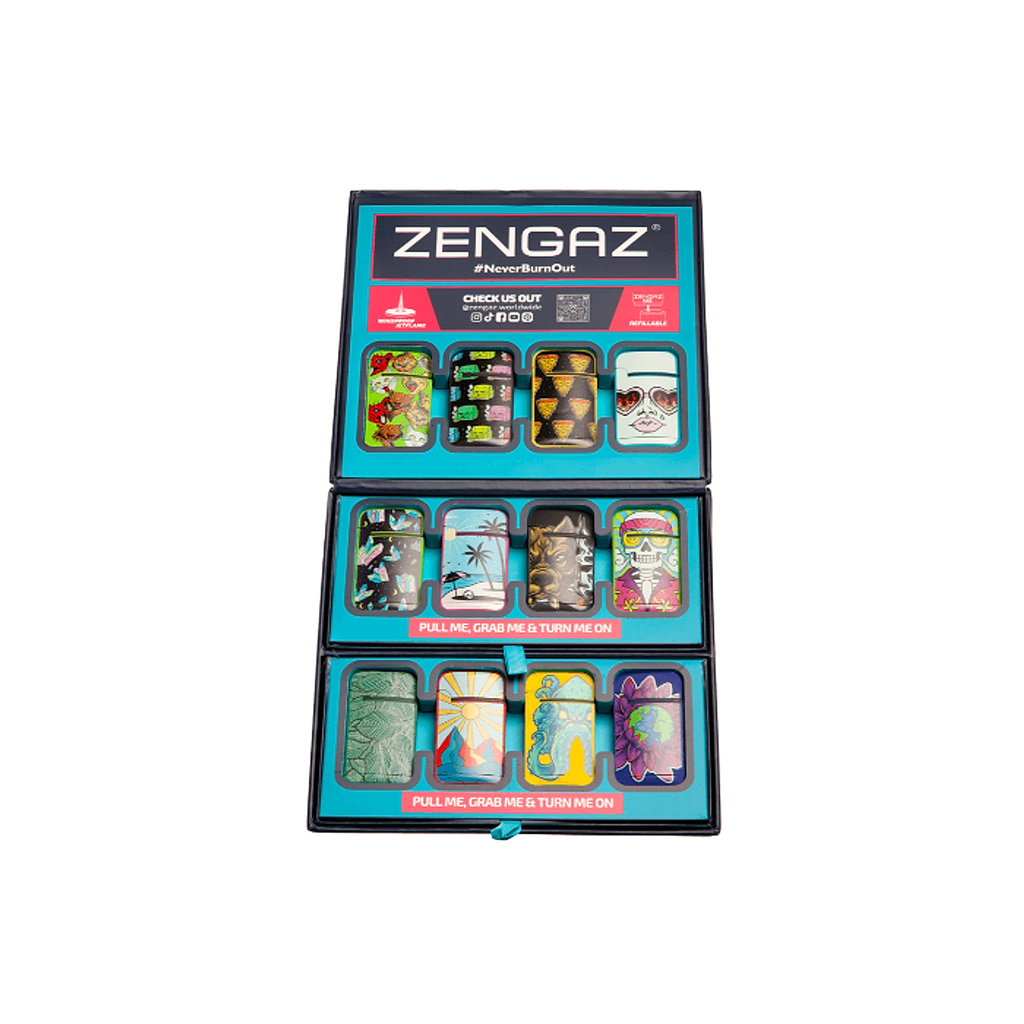 Zengaz Wing (ZL-13) Jet Rubberized Cube Lighters - 48ct