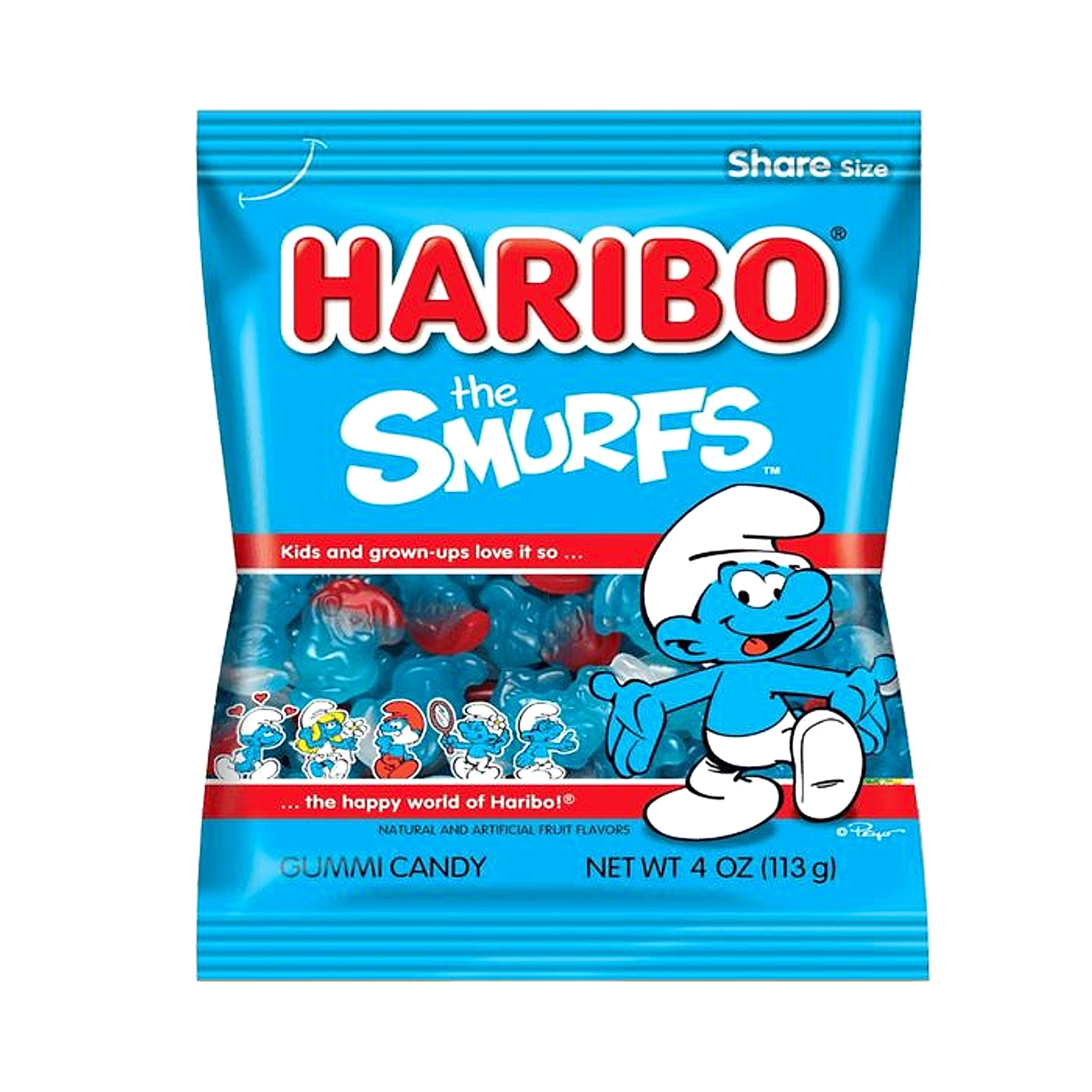 Haribo Gummi Candy - The Smurfs - 113g -12ct