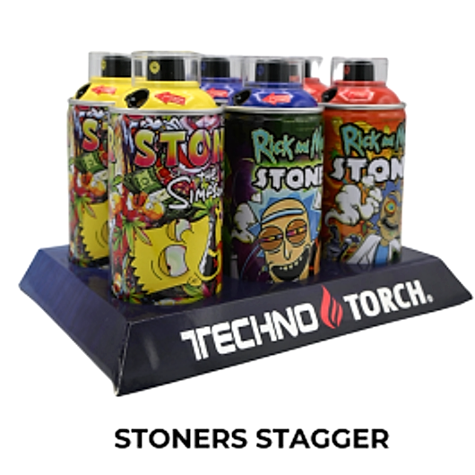 5" Techno Small Spray Can Torch Lighters - Stoner - 6ct