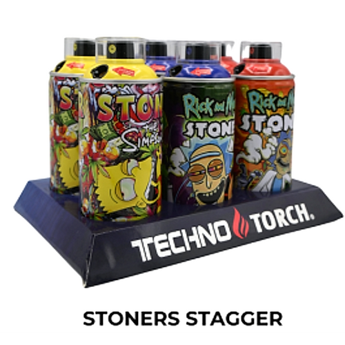 5" Techno Small Spray Can Torch Lighters - Stoner - 6ct