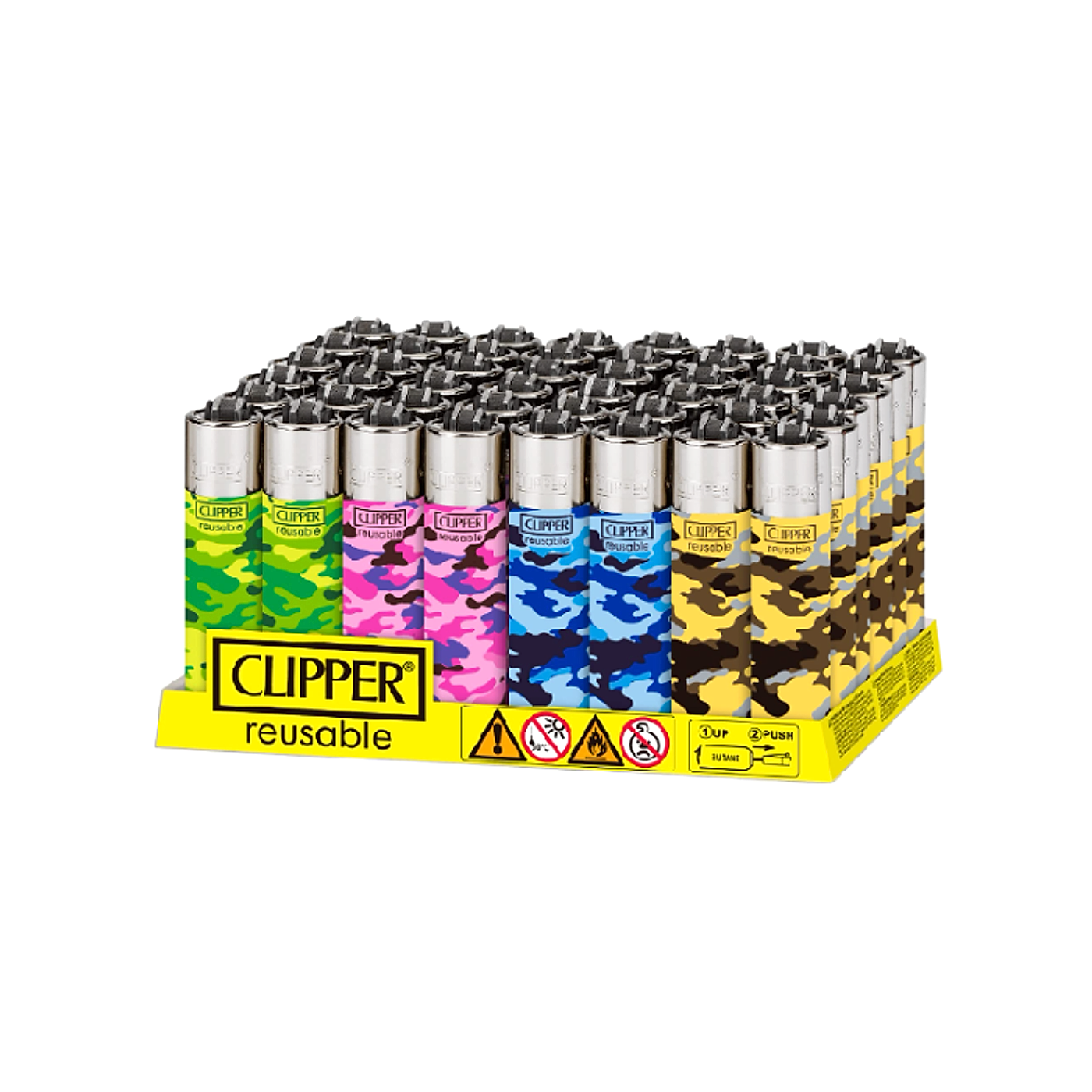 Clipper Camo Lighters- 48ct