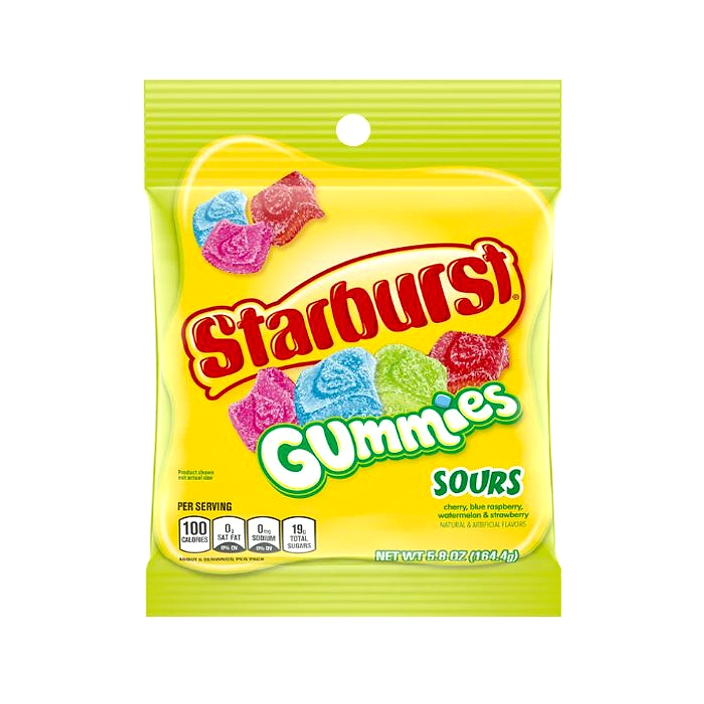 Starburst Gummies Peg Bag - Sours - 142g -12ct