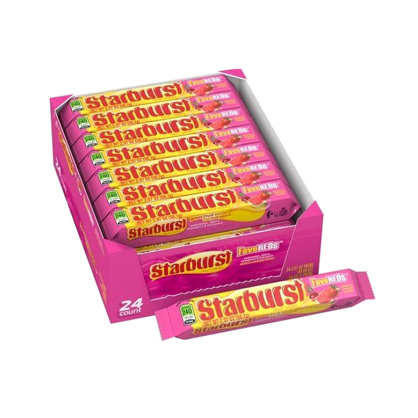 Starburst Fruit Chews Candy- FaveREDS - 24ct