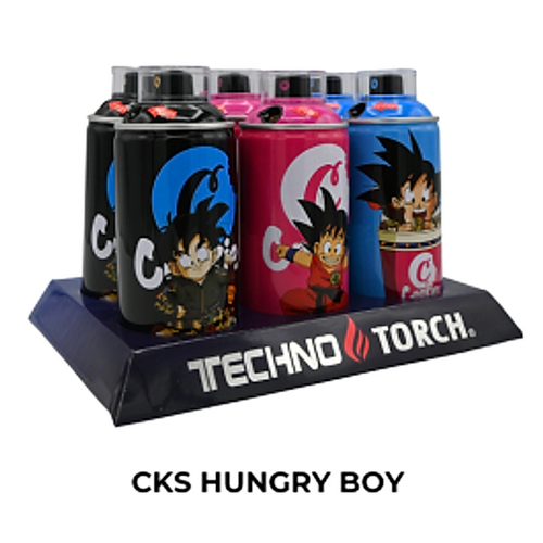 5" Techno Small Spray Can Torch Lighters - CKS Hungry Boy - 6ct