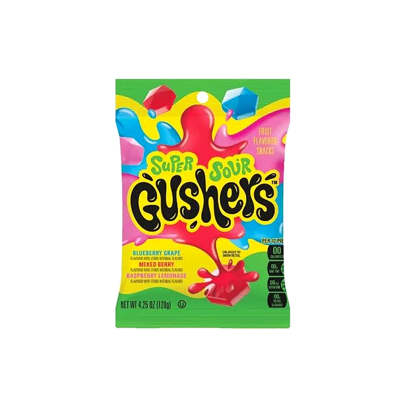 Gushers Candy Peg Bag - Super Sour - 120g -8ct