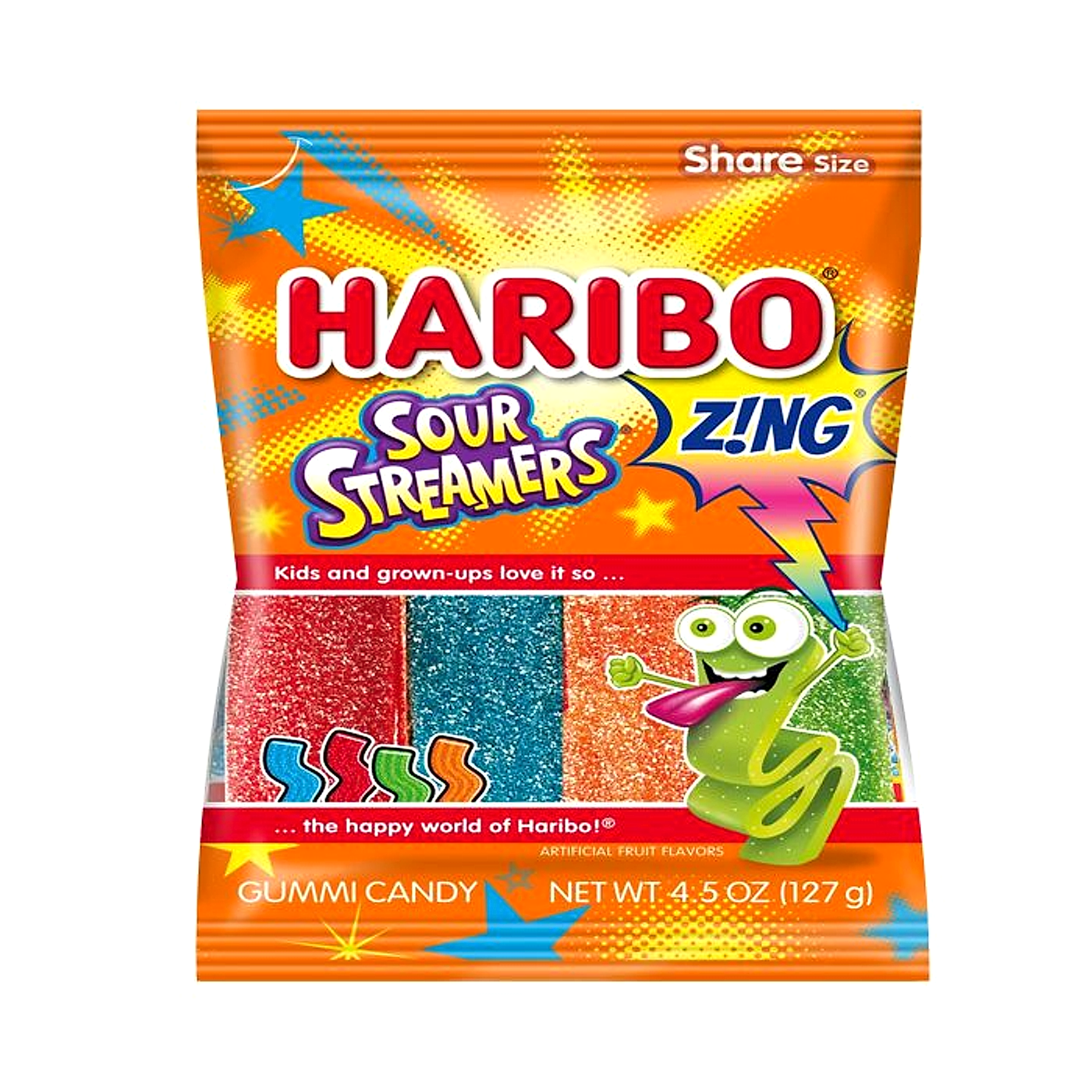 Haribo Gummi Candy - Sour Steamers - 127g -12ct