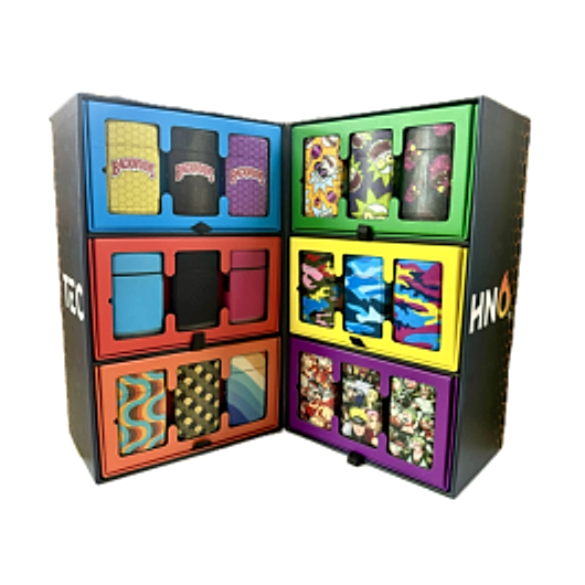 Square Flip Top Torch Lighter - Assorted Design - 72ct