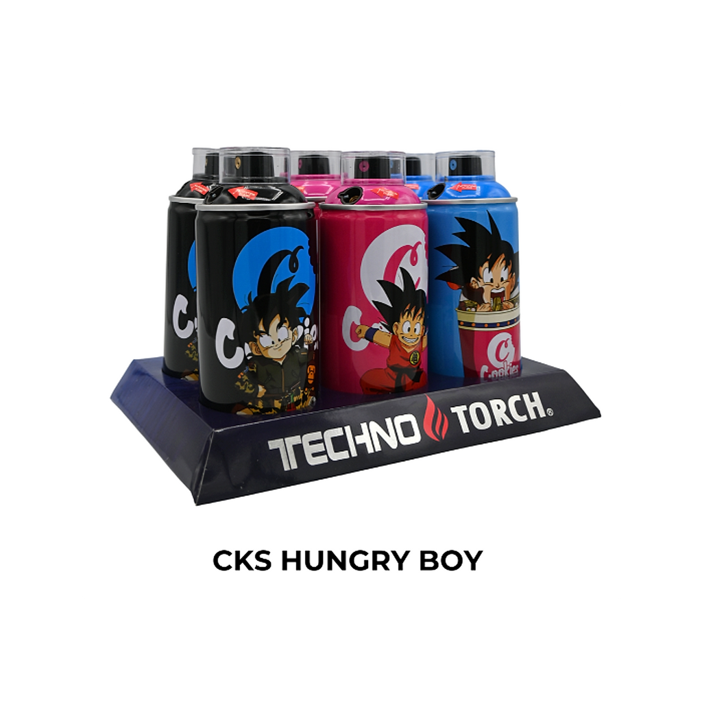 5" Techno Small Spray Can Torch Lighters - CKS Hungry Boy - 6ct