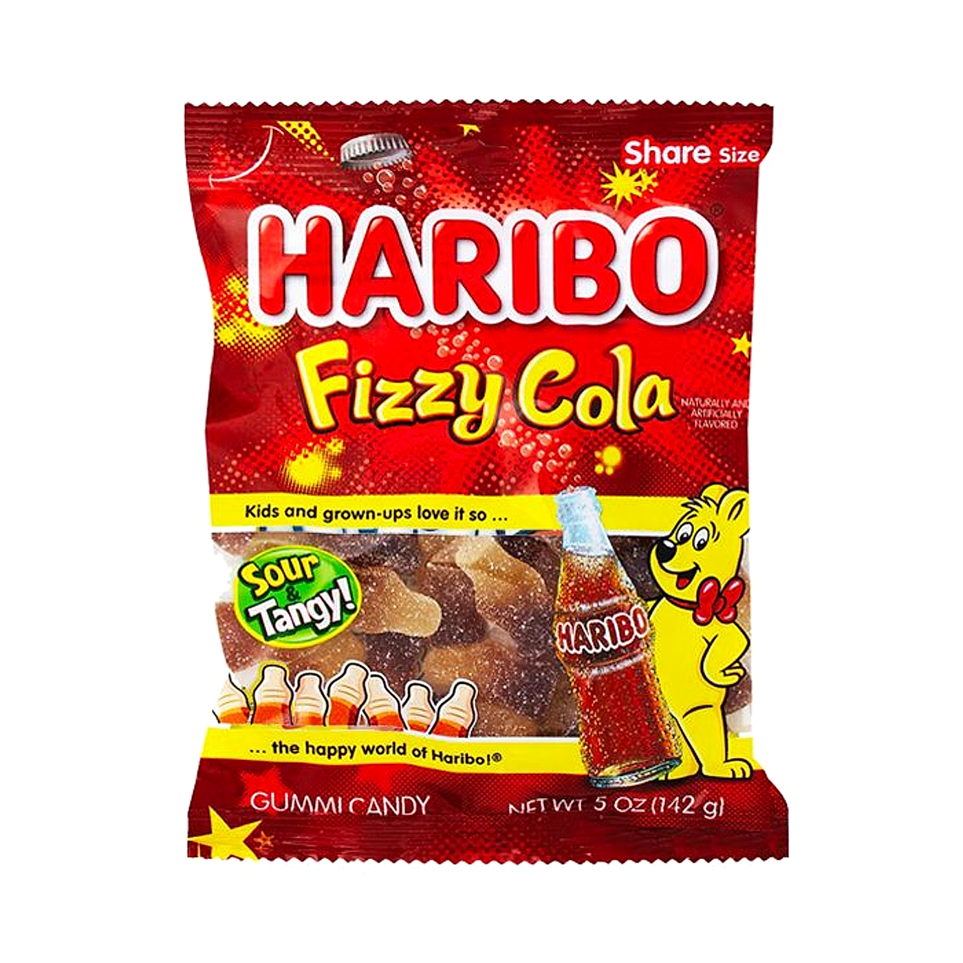Haribo Gummi Candy - Fizzy Cola - 142g -12ct
