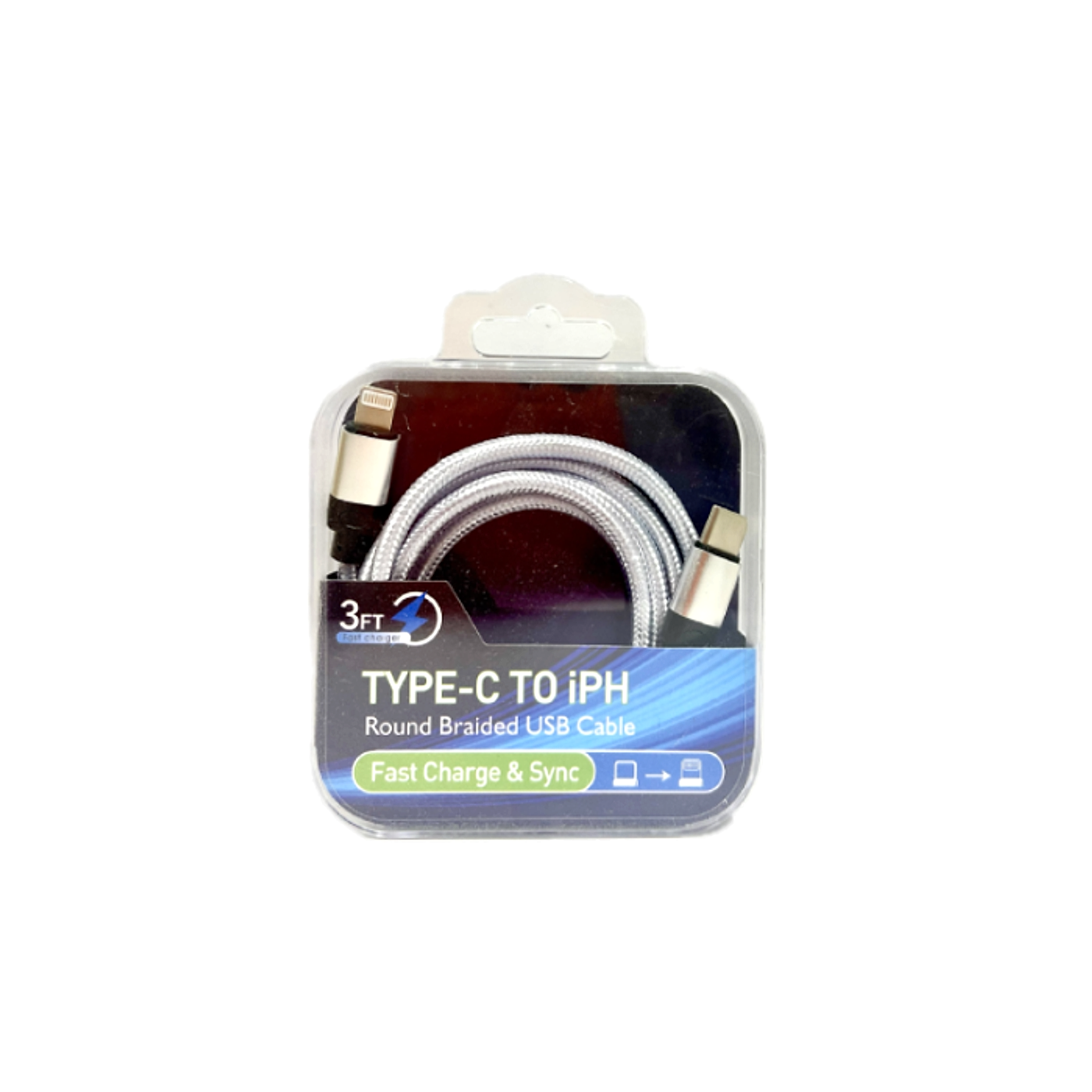 3Ft Fast Charger Type-C to iPH Cable - 24ct