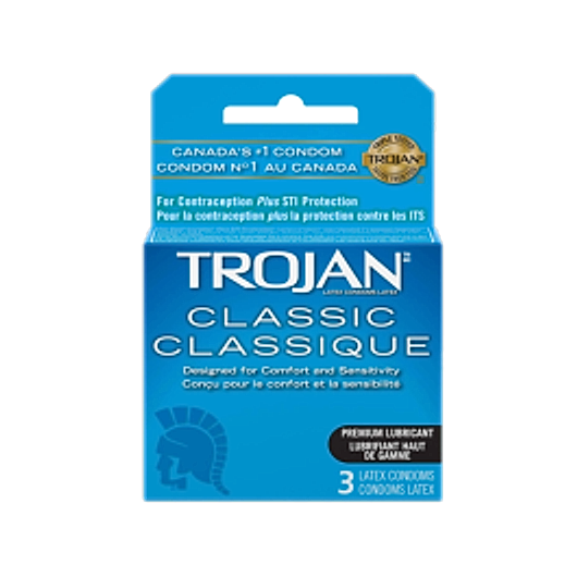 TROJAN - Classic Lubricated Latex Condoms - 6ct/3ea'