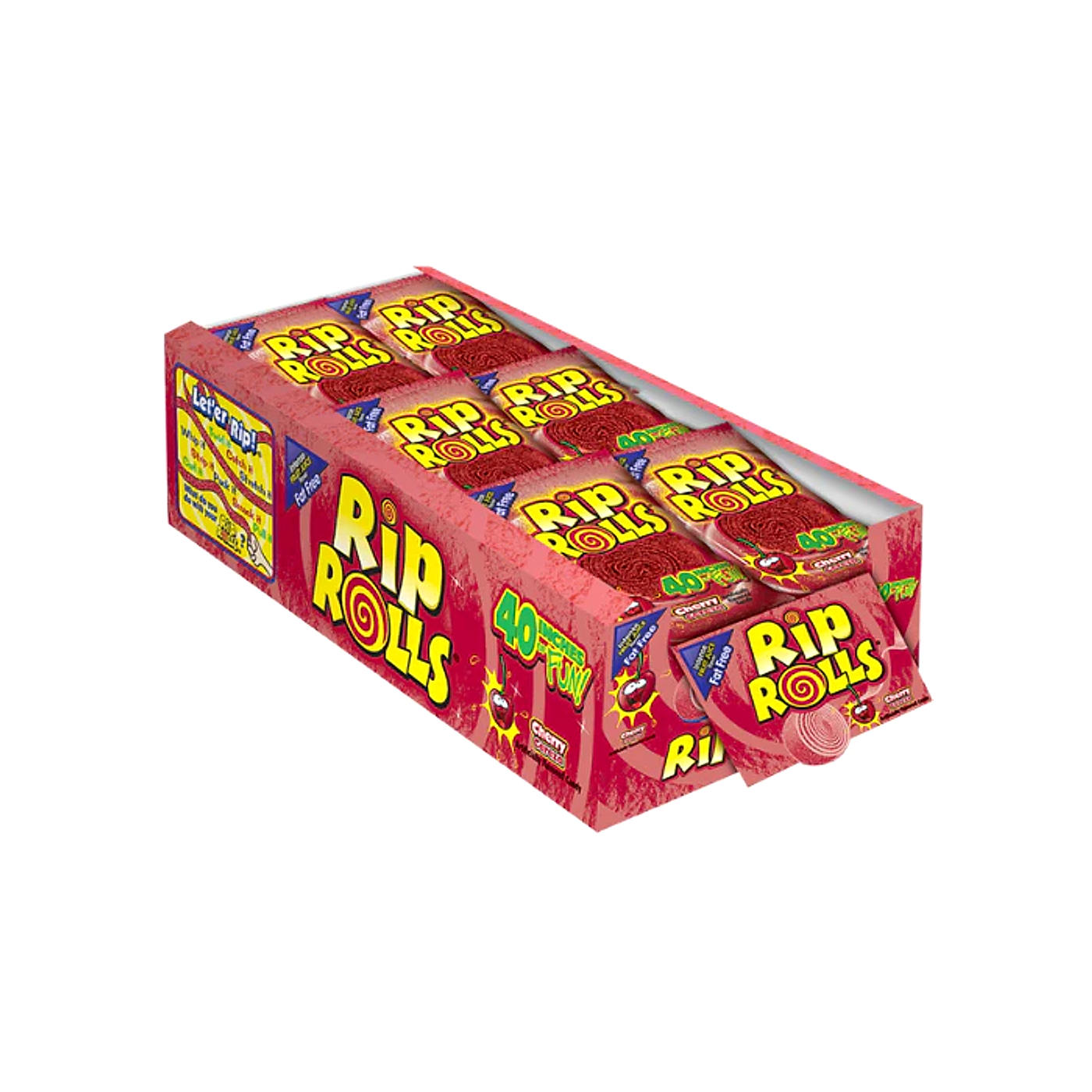 Rip Rolls Candy Bar - Cherry - 24ct