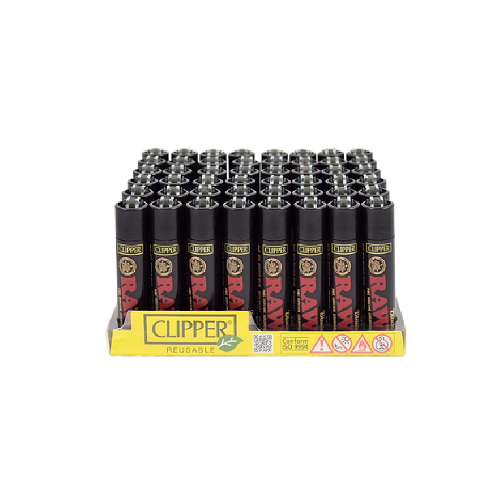 Clipper RAW Black Series Lighters - 48ct