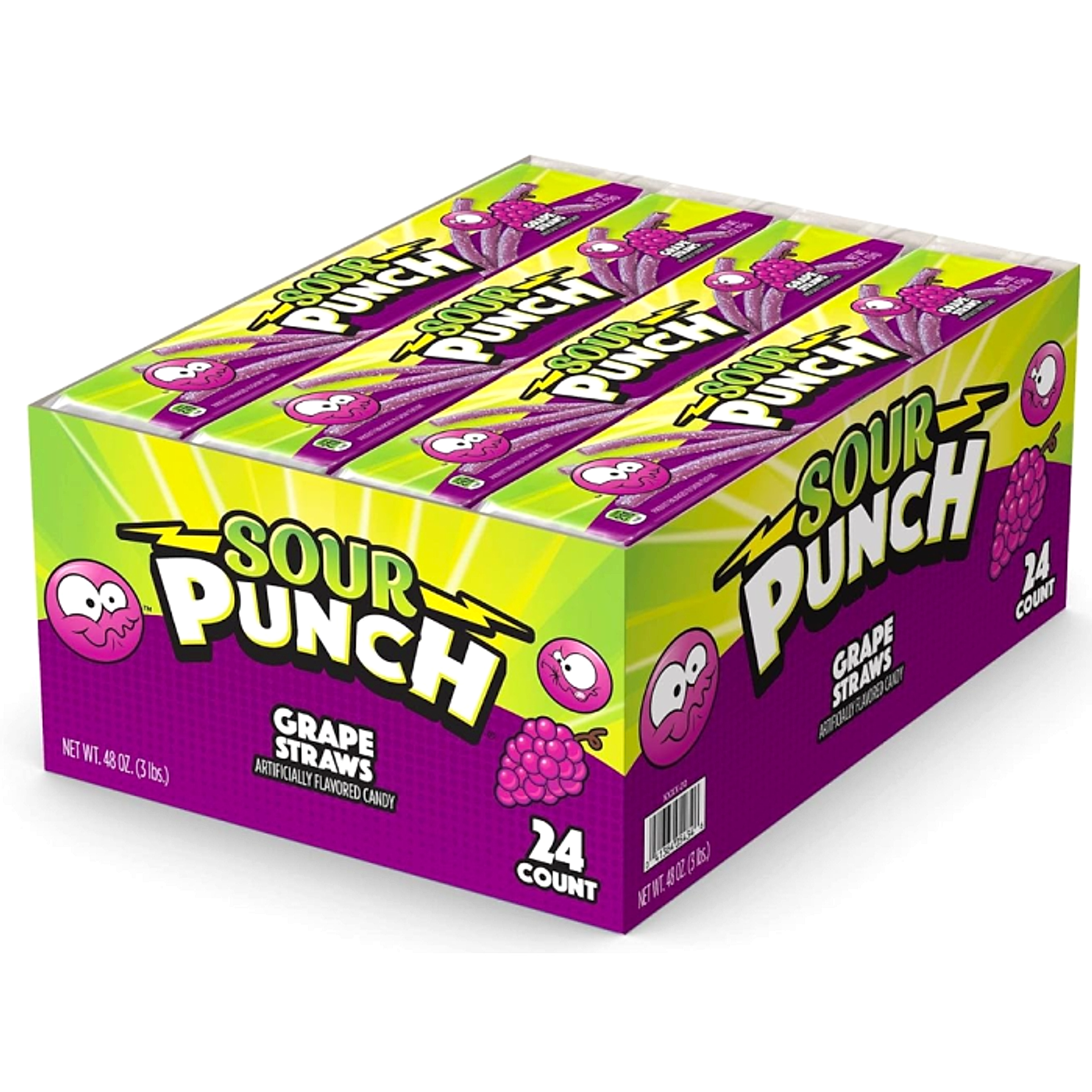 Sour Punch Straws - Grape - 24ct